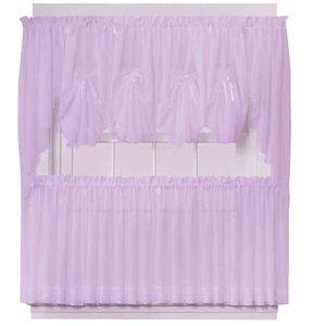Emelia 36-In Sheer Window Curtain Tier Pair Lilac